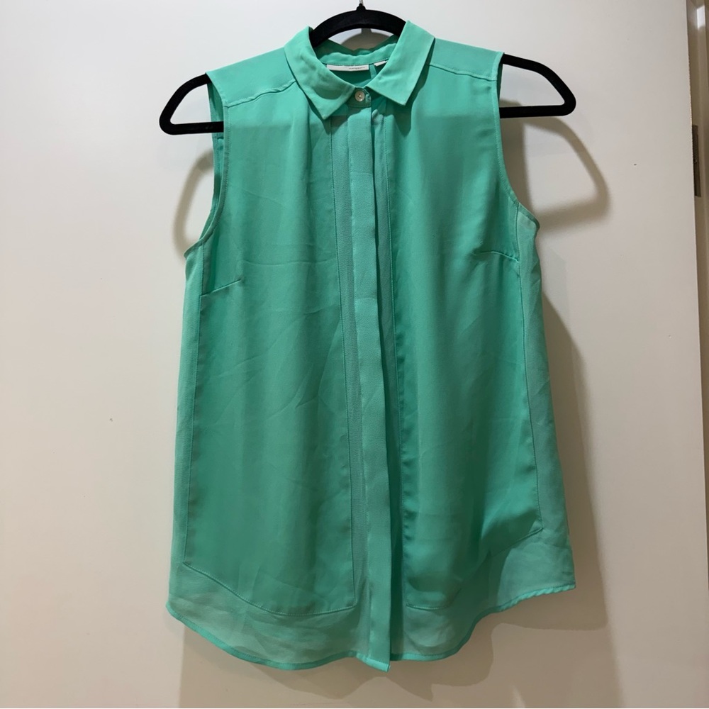 Halogen Sleeveless Aqua Teal Flowy Blouse